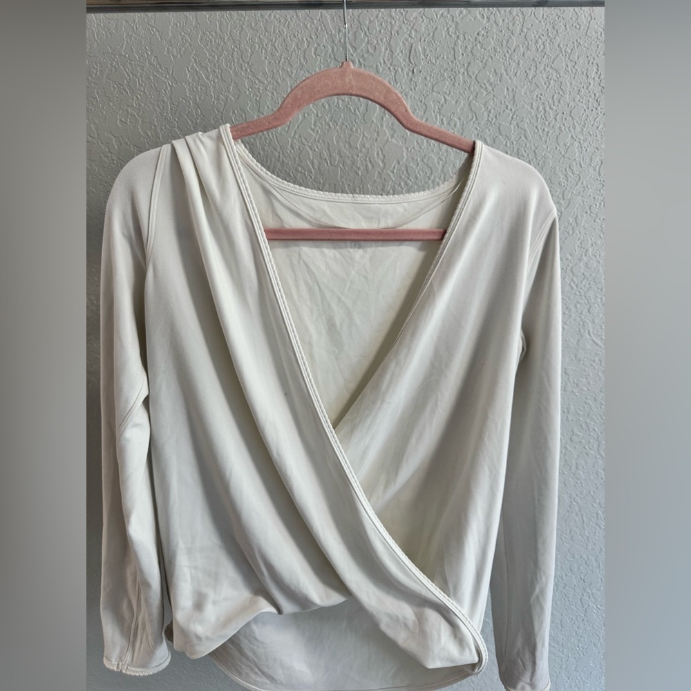 Lululemon White Wrap Top